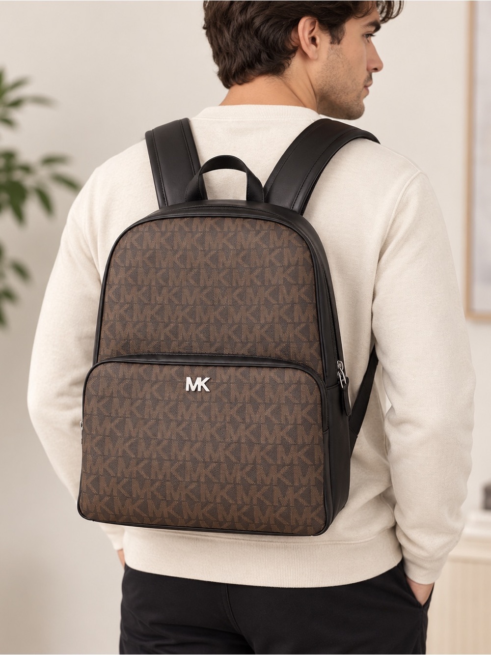 Michael Kors Laptop Brown Monogram MK Backpack